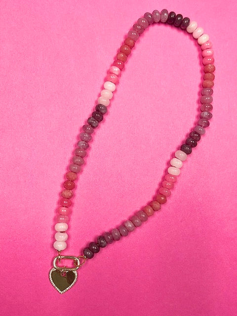 Ombre Pink Why Knot Necklace