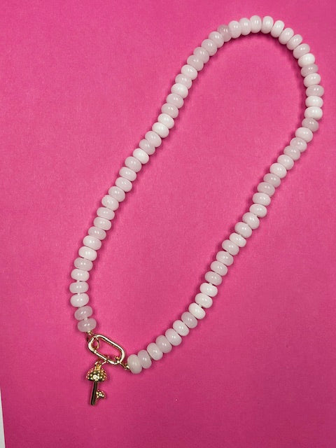 White Why Knot Necklace