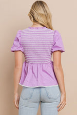 Lavender Smocked Top